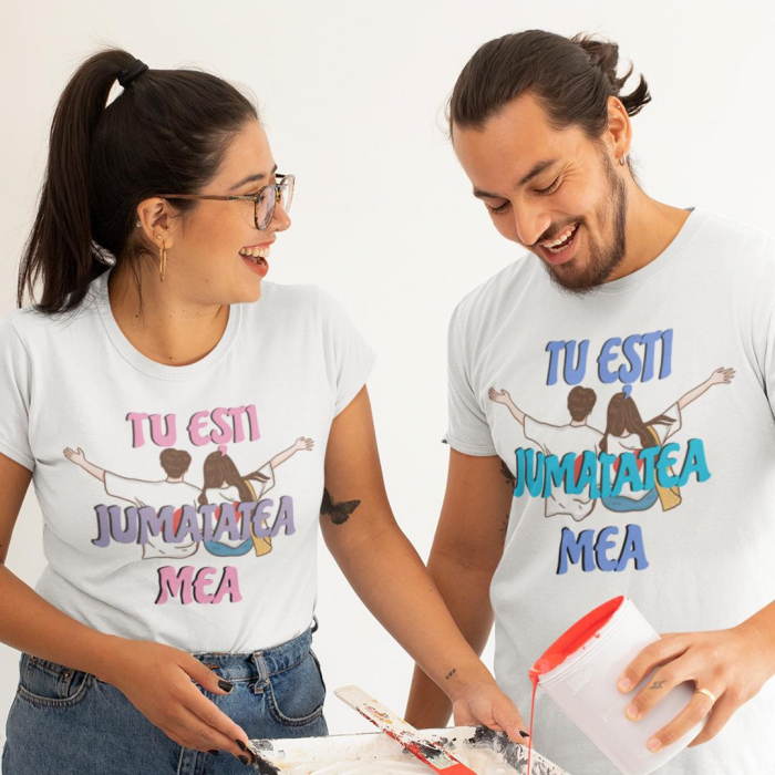 Set 2 Tricouri Personalizate Cuplu - Tu esti jumatatea mea   [1]