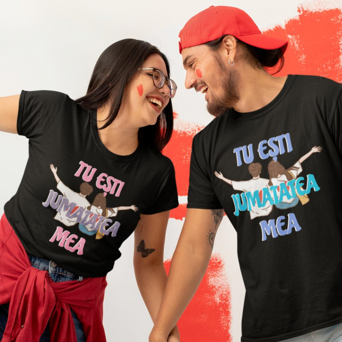 Set 2 Tricouri Personalizate Cuplu - Tu esti jumatatea mea   [2]