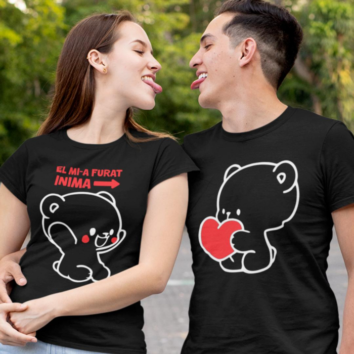 Set 2 Tricouri Personalizate Cuplu - Ursuleti Mi-a furat inima   [2]