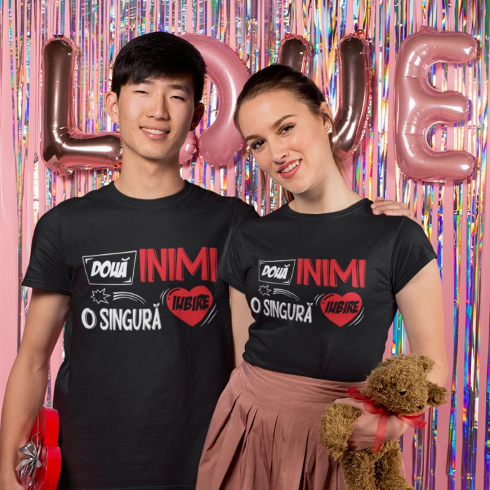 Set 2 Tricouri Personalizate - Doua inimi o singura iubire   [2]