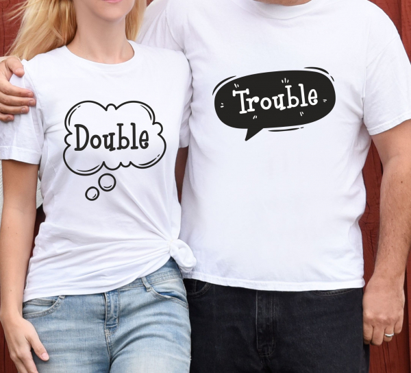 Set 2 Tricouri Personalizate Pentru Frati - Double Trouble   [2]