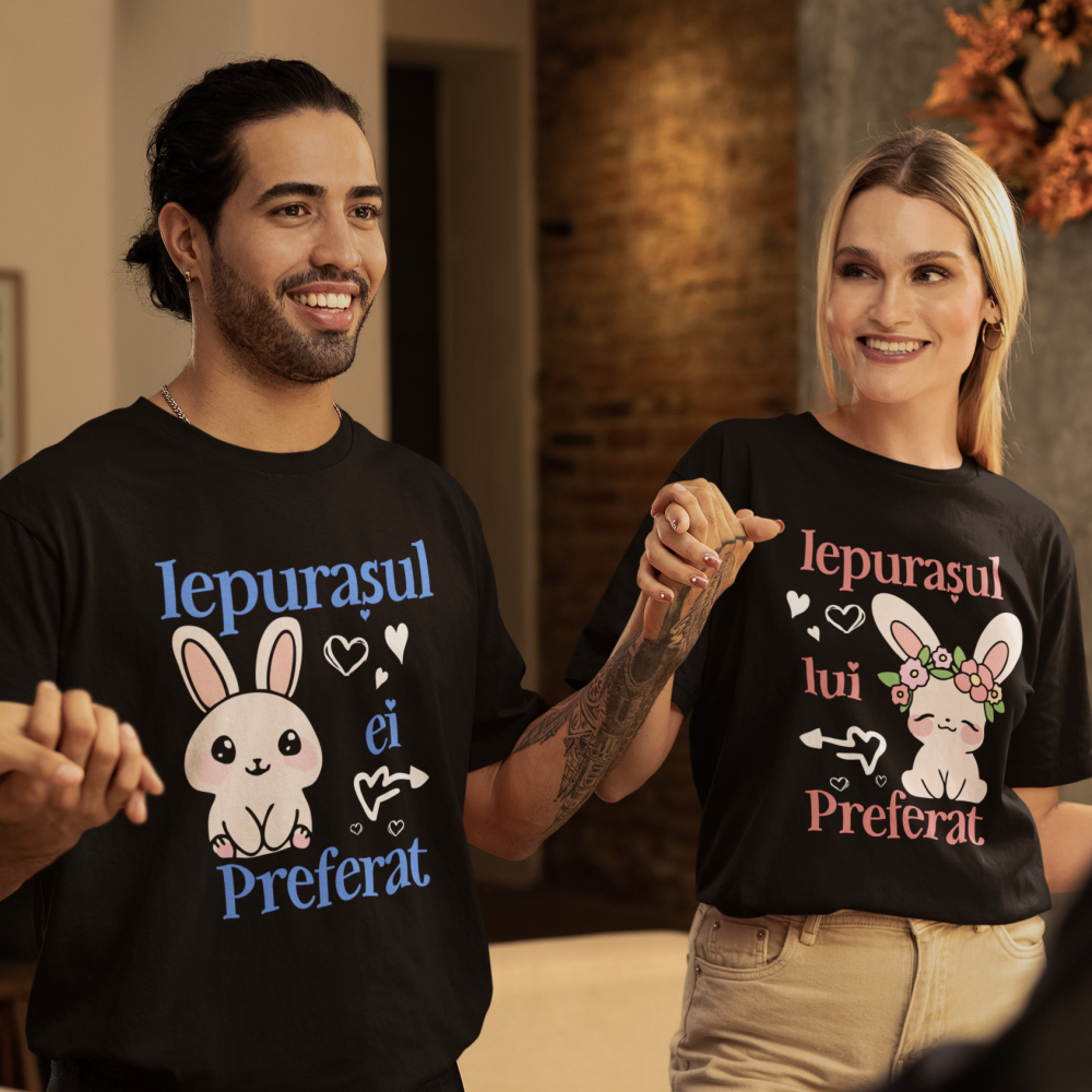 Set 2 Tricouri Personalizate - Iepurasul lui/ei Preferat   [2]