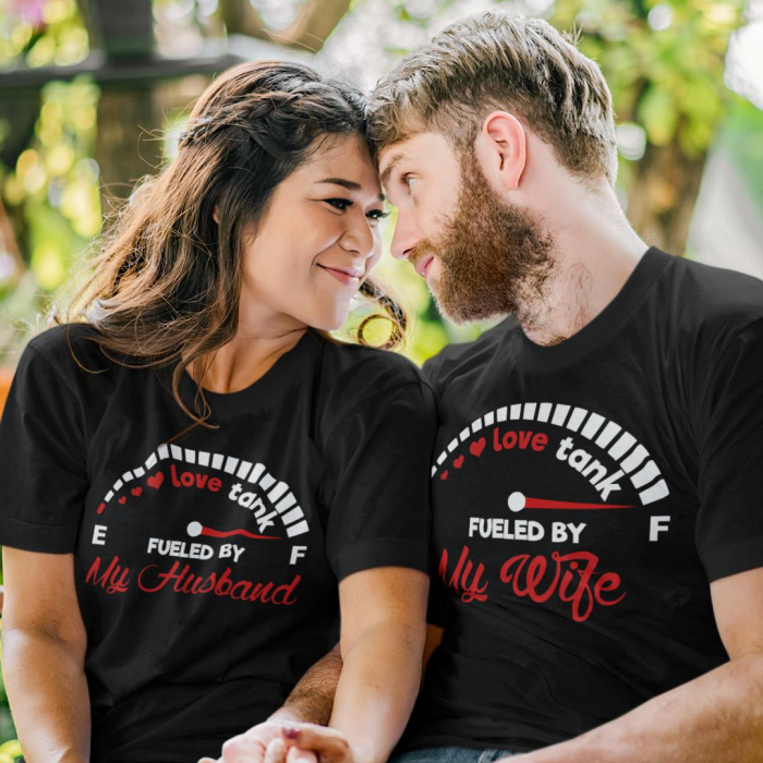 Set 2 Tricouri Personalizate - Love fueled by my wife/husband   [2]
