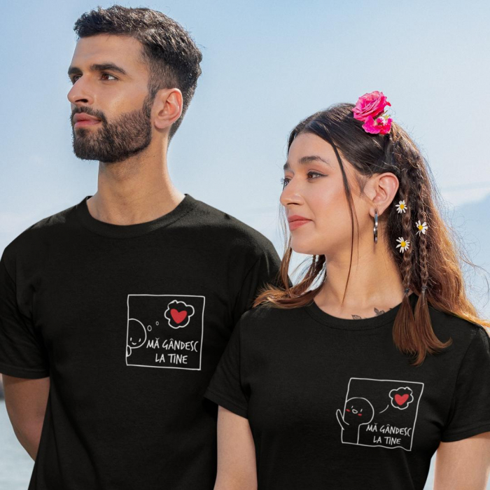 Set 2 Tricouri Personalizate - Ma gandesc la tine   [2]