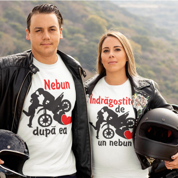 Set 2 Tricouri Personalizate - Nebun dupa ea/Indragostita de un nebun   [1]
