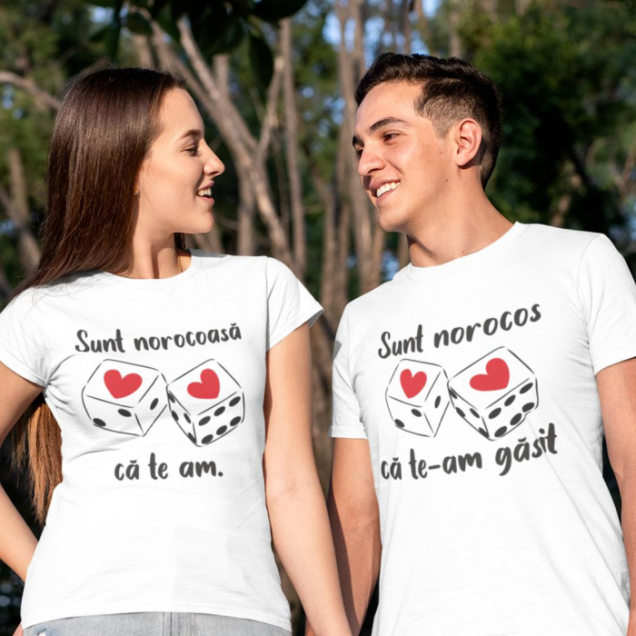 Set 2 Tricouri Personalizate - Norocos ca te-am gasit  Norocoasa ca te am   [1]
