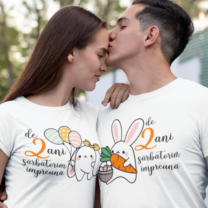 Set 2 Tricouri Personalizate Paste - De 2 ani sarbatorim impreuna   [1]