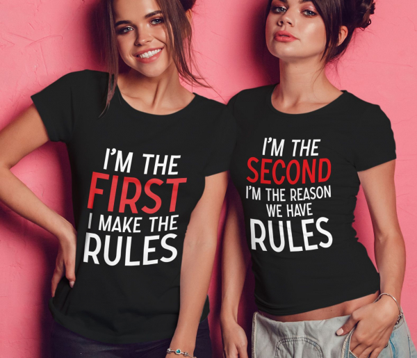 Set 2 Tricouri Personalizate Pentru Frati - I Make The Rules   [2]