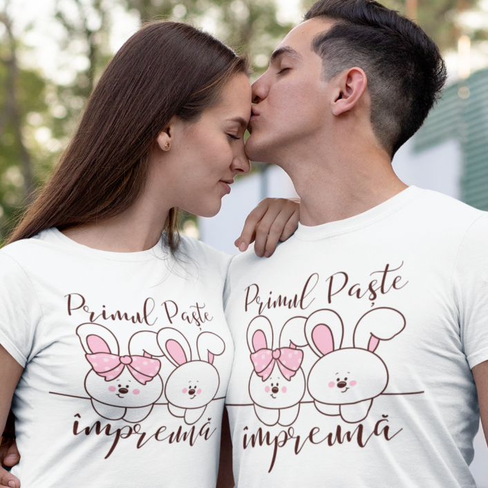 Set 2 Tricouri Personalizate - Primul Paste impreuna iepurasi   [1]