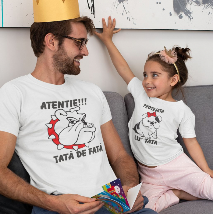 Set 2 Tricouri Personalizate - Tata Agresiv / Fata lu' Tata [2]