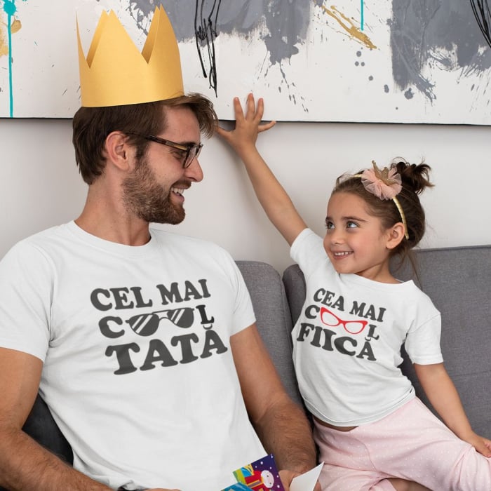 Tricouri Personalizate Tata Si Fiica - Cel mai cool tata - Cea mai cool Fiica [1]