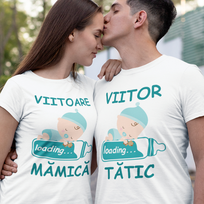 Set 2 Tricouri Personalizate - Viitori parinti bebe baietel   [1]
