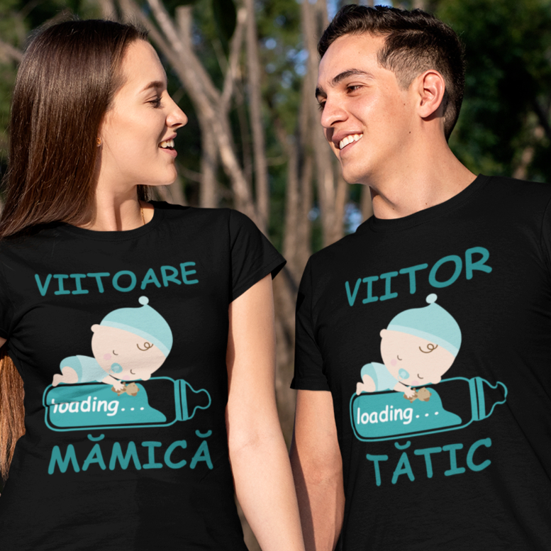 Set 2 Tricouri Personalizate - Viitori parinti bebe baietel   [2]