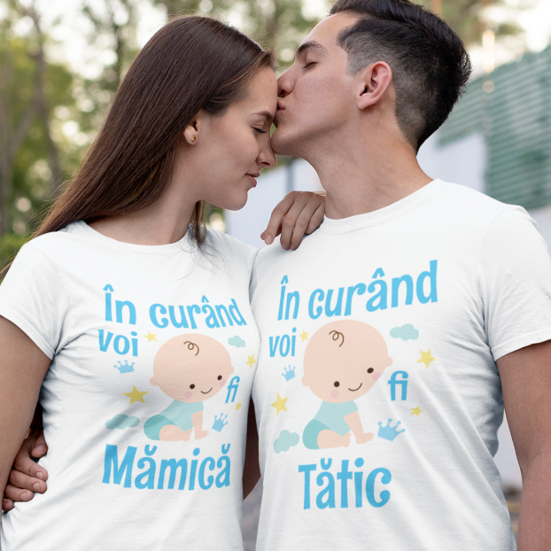 Set 2 Tricouri Personalizate - Viitori parinti bebe baietel   [2]