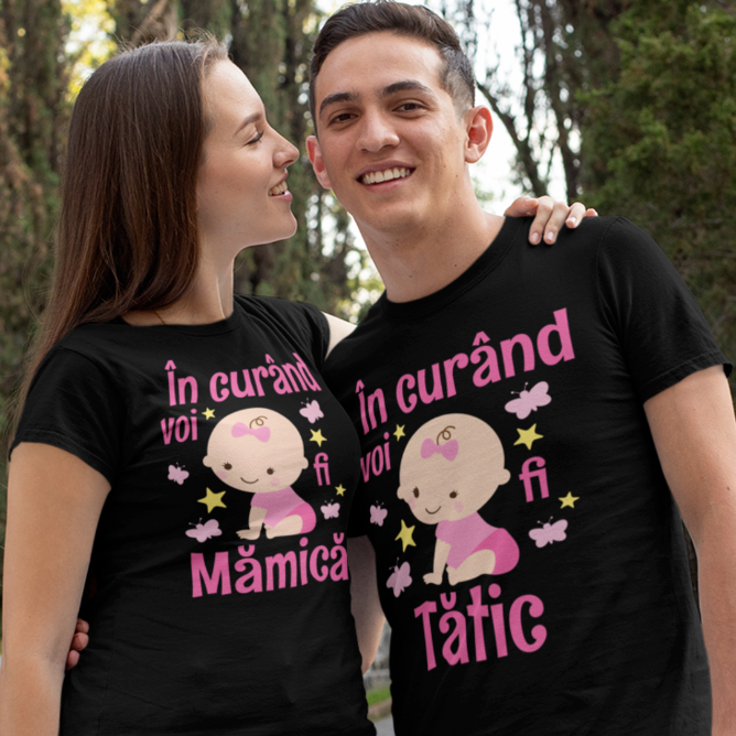 Set 2 Tricouri Personalizate - Viitori parinti bebe fetita   [2]