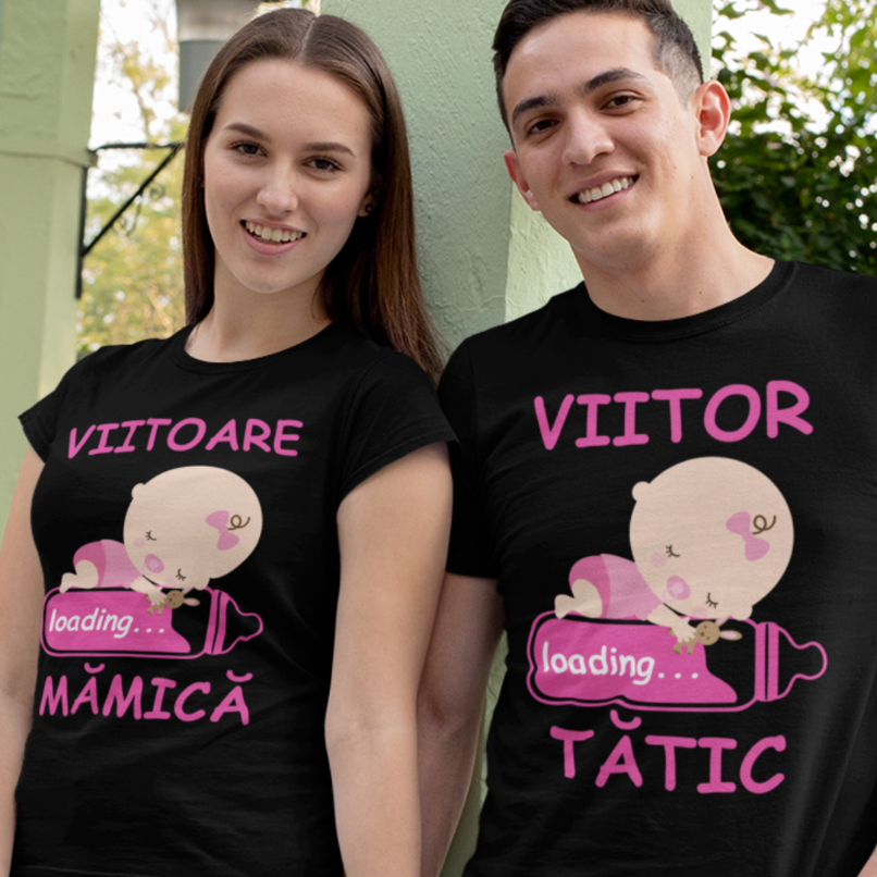 Set 2 Tricouri Personalizate - Viitori parinti bebe fetita   [1]