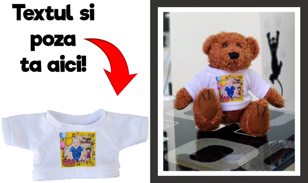 Ursulet de plus personalizat cu poza - Maroniu [4]