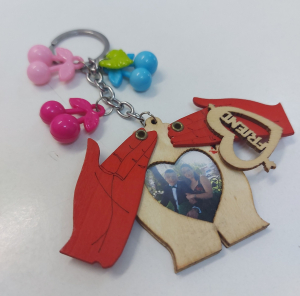 Breloc Personalizat - Breloc Personalizat Insertie Foto Lemn Friends