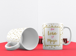 Cani Cu Mesaje - Cana personalizata - Our love is Magic