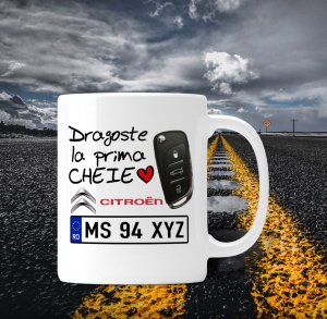 Cani personalizate - Cana personalizata Auto Citroen - Dragoste La Prima Cheie