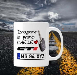 Cani personalizate - Cana personalizata Auto Volkswagen - Dragoste La Prima Cheie