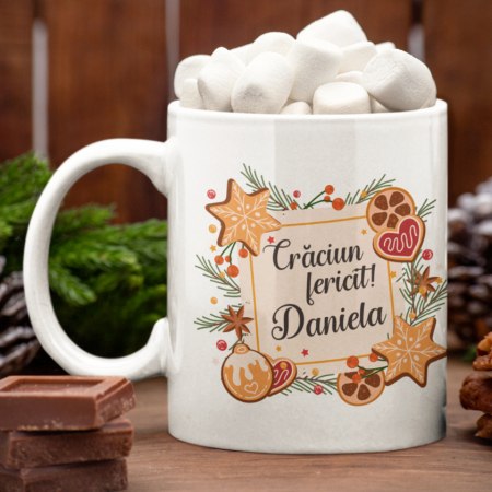 Cani de Craciun - Cana Personalizata - Craciun fericit Nume
