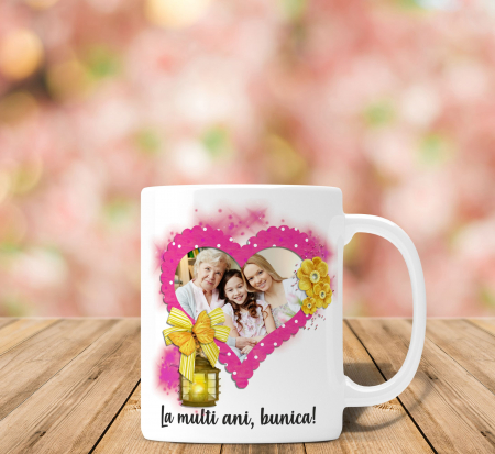 Cani La multi ani - Cana personalizata Cu Poza - La multi ani Bunica