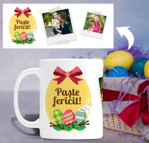 Cani de Paste - Cana personalizata de Paste Cu Poze - Paste Fericit