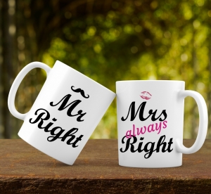 Cani Pentru Cuplu - Cana personalizata - Mr and Mrs right