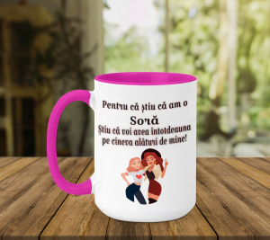 Cani pentru frate si sora - Cana Personalizata - Sora Minunata