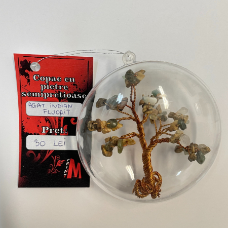 Glob pentru brad cu pietre semipretioase - Agat indian + Fluorit 001 [1]