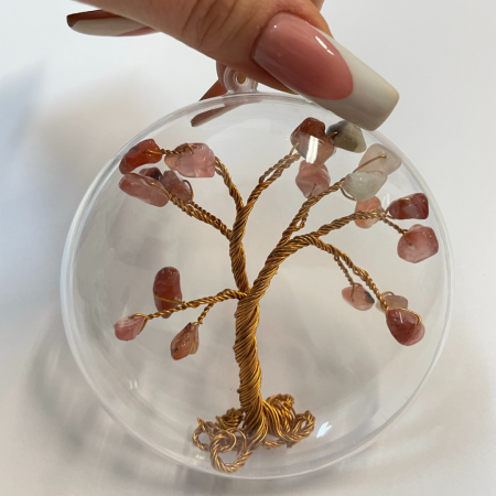 Articole Handmade - Glob pentru brad cu pietre semipretioase - Carneol 002