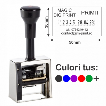 Stampile cu data / datiere - Datiera / Numarator DN53a - Dimensiune 50 x 30 mm