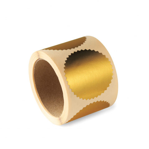 Timbru sec - Eticheta aurie timbru sec - Diametru 55 mm