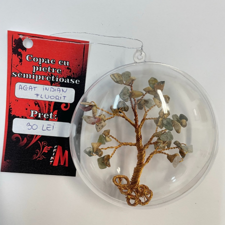 Glob pentru brad cu pietre semipretioase - Agat indian + Fluorit 015 [1]