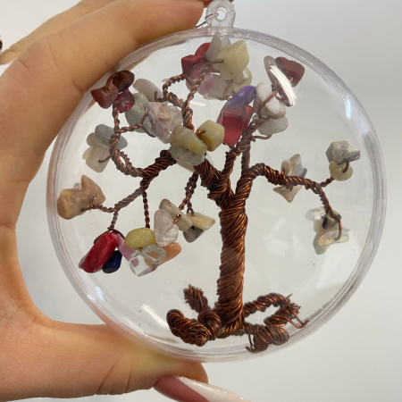 Articole Handmade - Glob pentru brad cu pietre semipretioase - Amestecate 021