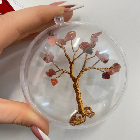 Articole Handmade - Glob pentru brad cu pietre semipretioase - Carneol 013