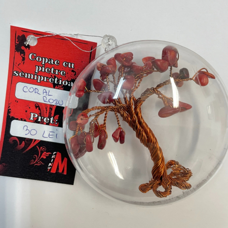 Glob pentru brad cu pietre semipretioase - Coral rosu 016 [1]