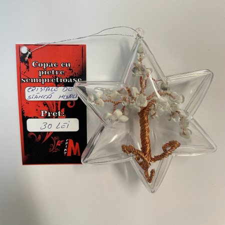 Glob pentru brad cu pietre semipretioase - Cristale de stanca howlit 029 [1]