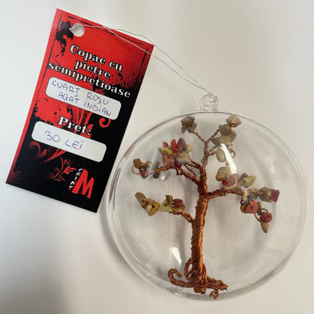 Glob pentru brad cu pietre semipretioase - Cuart Rosu + Agat Indian 007 [1]