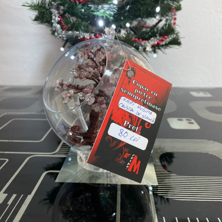 Glob pentru brad cu pietre semipretioase - Cuart rugina + Cristal de stanca 037 [1]