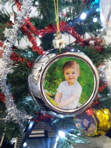 Glob Pentru Brad Cu Poza - Argintiu 8cm Sublimabil [3]