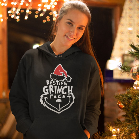 Hanorace personalizate - Hanorac Craciun - Resting Grinch Face