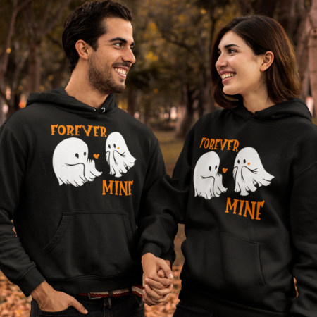 Cadouri De Sezon - Set 2 Hanorace cuplu personalizate - Forever mine fantome
