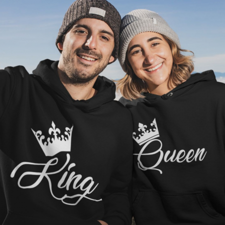 Hanorace cuplu personalizate - King and queen [0]