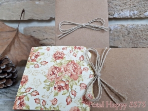 Invitatie de botez maro cu model floral si snur - cod 5575 [1]