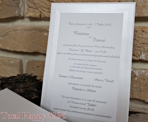 Invitatie de botez eleganta alba cu argintiu - cod 5396 [1]