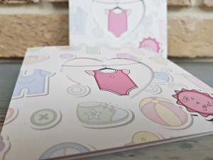 Invitatie de botez amuzanta roz cu body de bebe - cod 8036 [4]