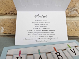Invitatie de botez albastra cu animale - cod 8039 [2]