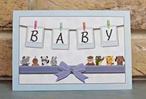 Invitatie de botez albastra cu animale - cod 8039 [1]